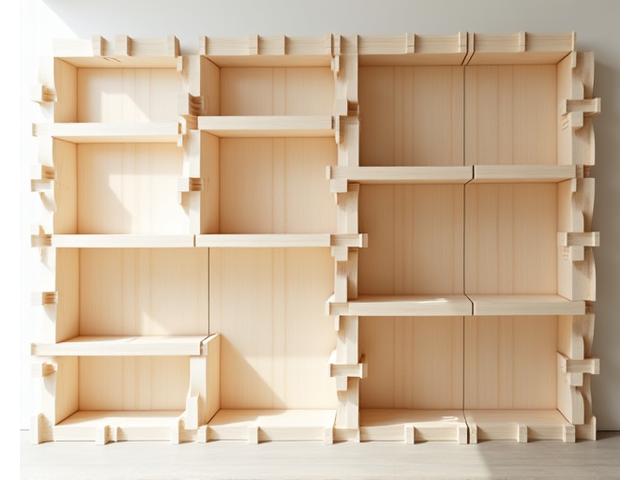 Regalsystem mit geometrischem Muster