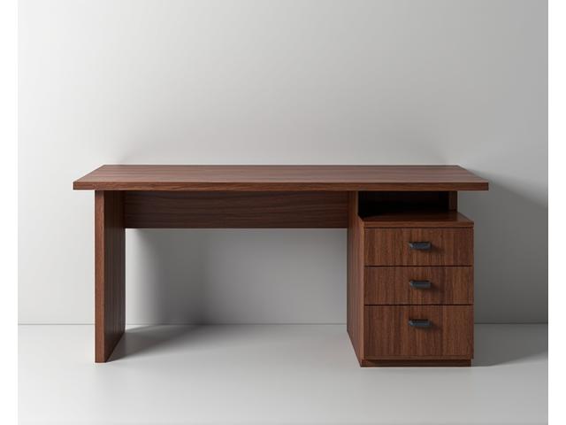 Minimalistischer Schreibtisch aus dunklem Holz