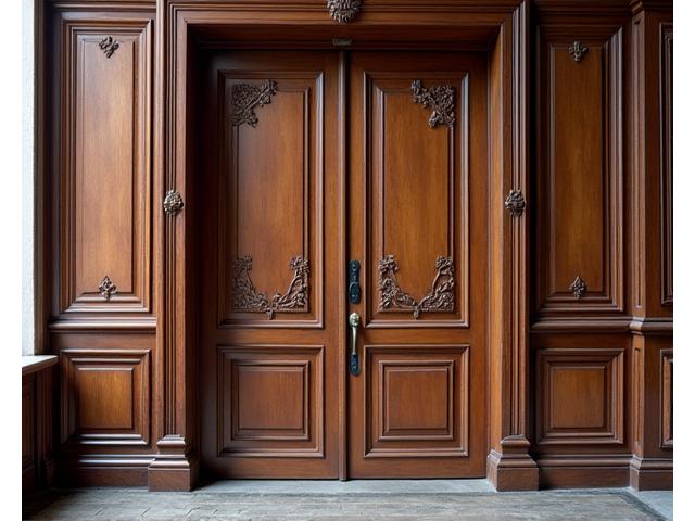 Restaurierte historische Holztür