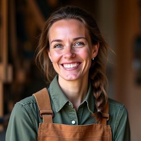 Porträt von Anna Huber, erfahrene Tischlermeisterin